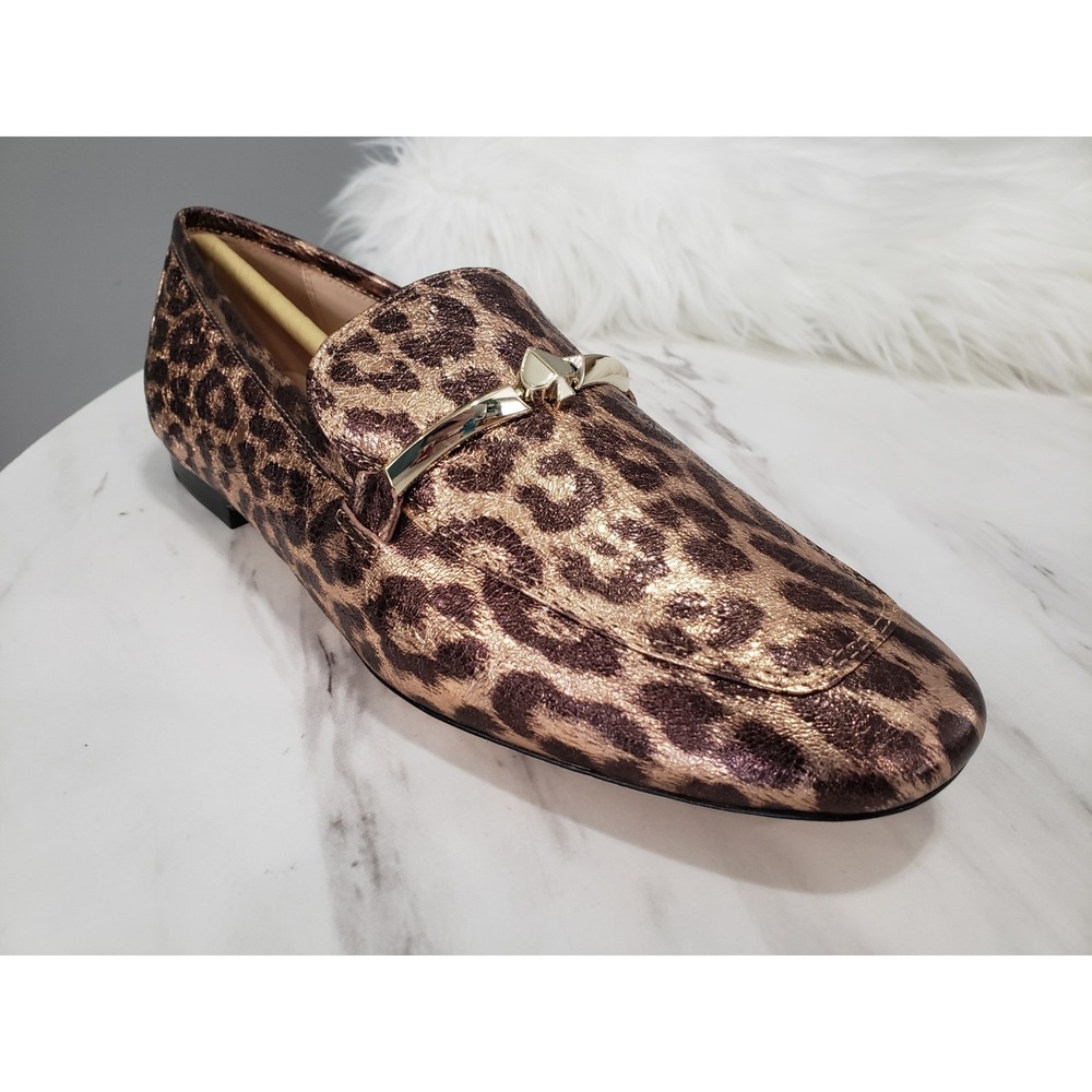 NEW NO BOX SIZE 9 Kate Spade Lana Loafers Bronze Multi Leopard Print Gold‎ Spade